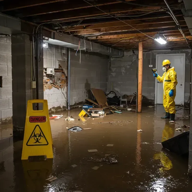 Flooded Basement Electrical Hazard in East Shoreham, NY Property